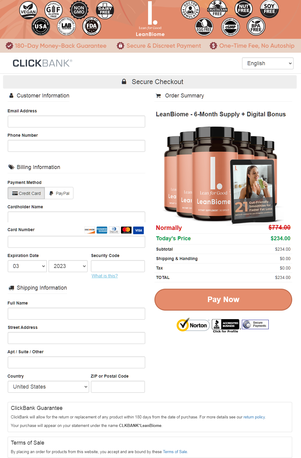 Leanbiome Pricing